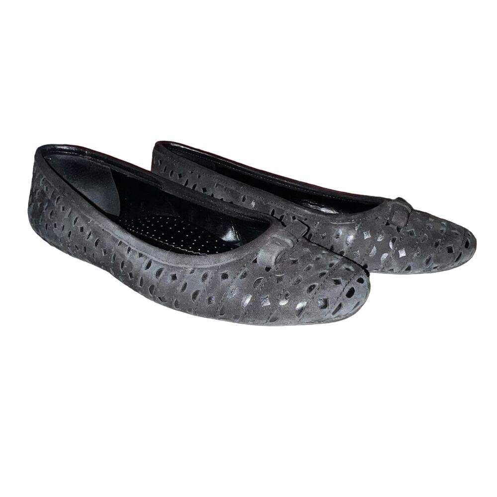 Vaneli Suede Black Ballet Flats Shoes size 8